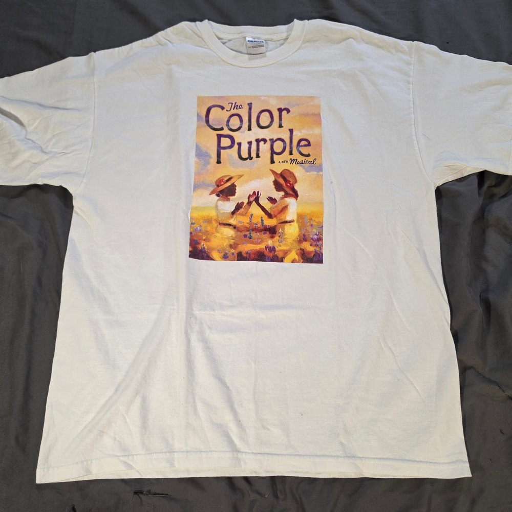 The Color Purple A New Musical Broadway Graphic T-Shirt White XL Gildan Ultra